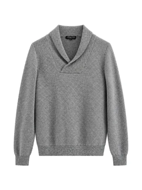 soshiotsuki waffle-knit shawl-collar sweater