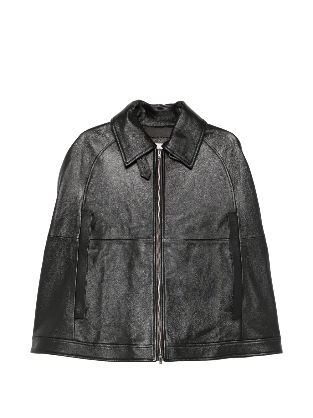 7 For All Mankind leather cape jacket - Nero