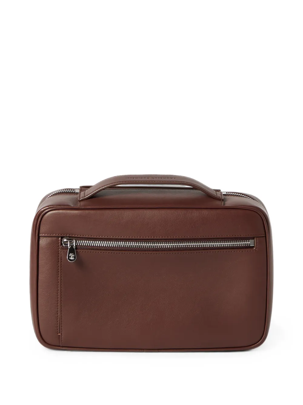 Brunello Cucinelli Toilettas van soepel kalfsleer Bruin