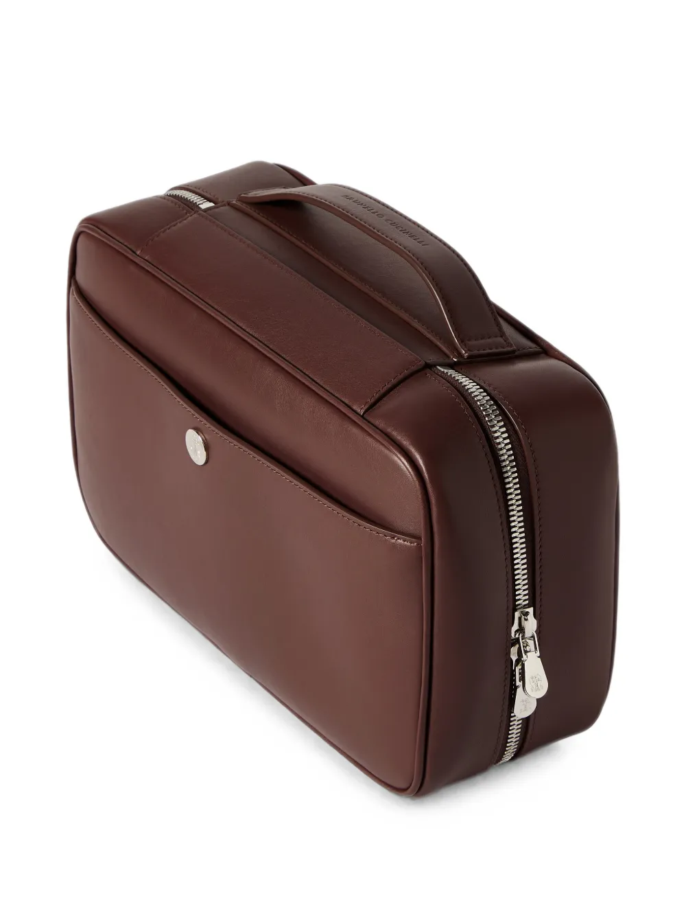 Brunello Cucinelli Toilettas van soepel kalfsleer Bruin