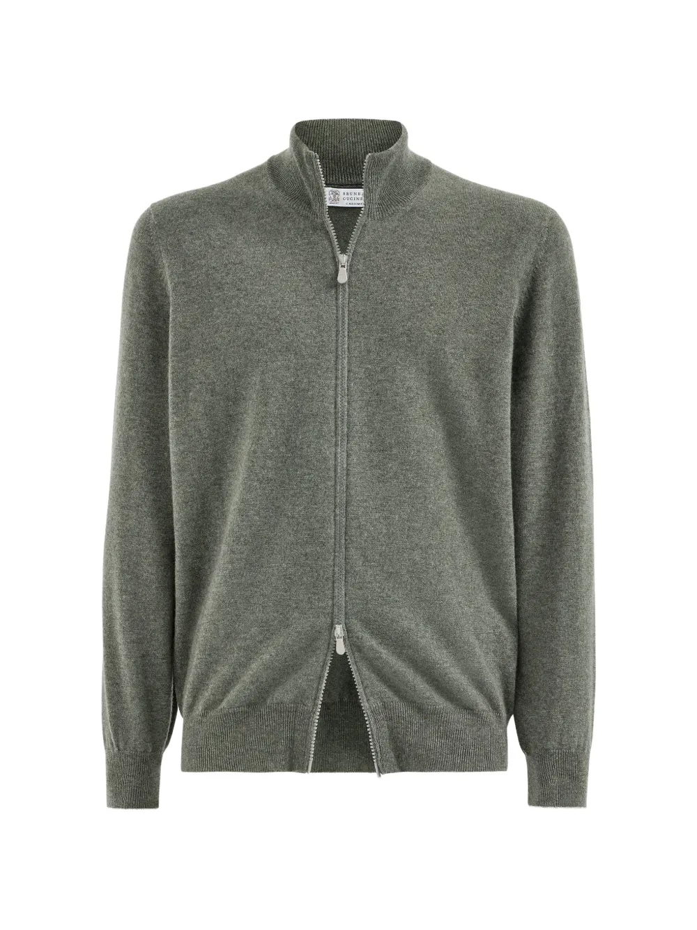 Brunello Cucinelli 羊绒拉链高领开衫 | 绿色 | Image 1