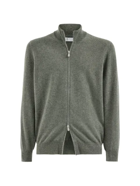 Brunello Cucinelli cashmere high-neck cardigan with zipper