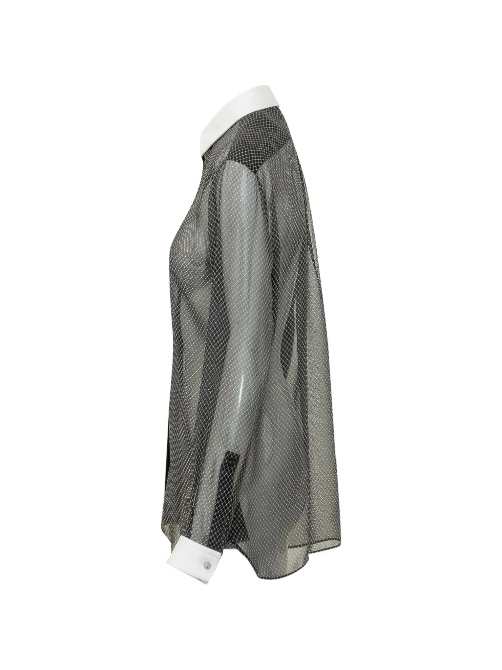 TOM FORD printed losange silk chiffon shirt Zwart