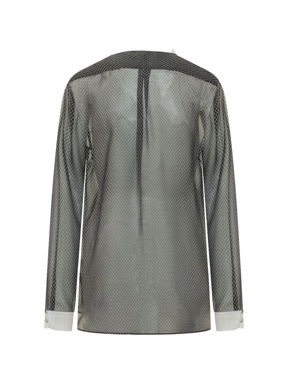 TOM FORD printed losange silk chiffon shirt Zwart