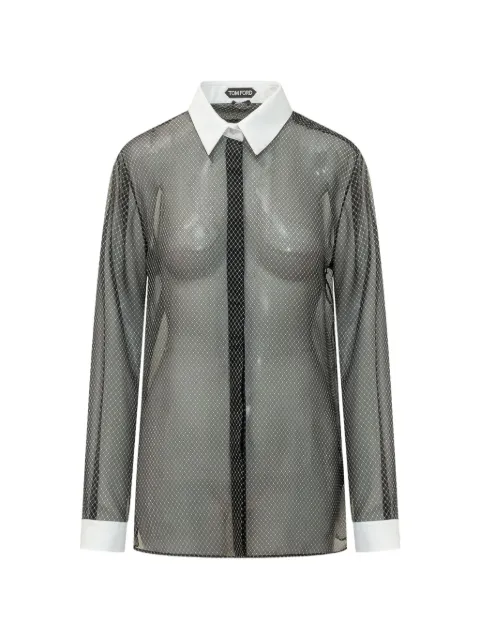 TOM FORD printed losange silk chiffon shirt