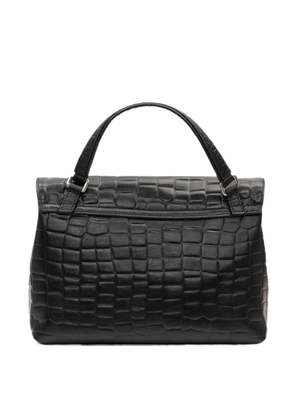 Zanellato small Postina crocodile-effect shoulder bag Zwart