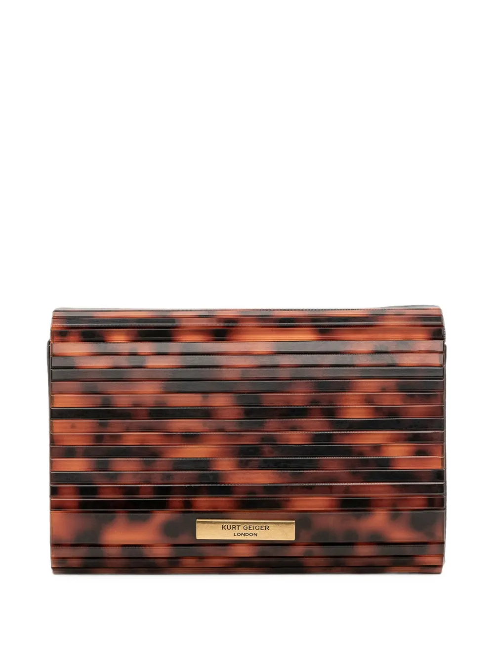 Kurt Geiger London Party Eagle clutch met schildpad-effect Bruin