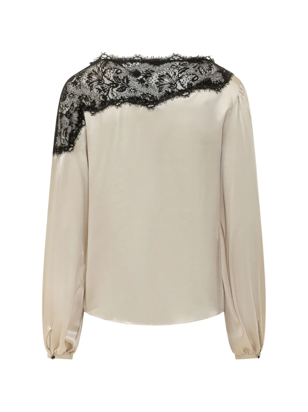 ISABEL MARANT Azare blouse met kanten afwerking en lange mouwen Beige