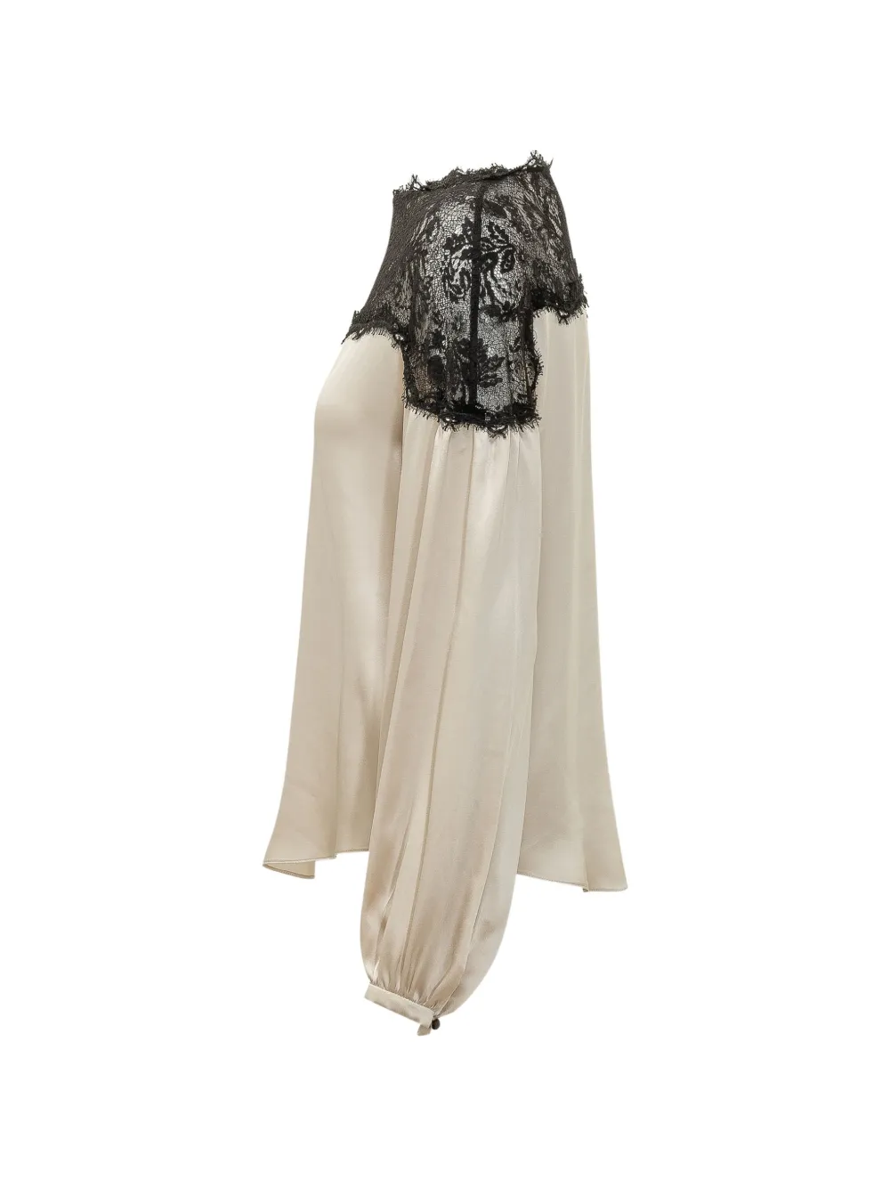 ISABEL MARANT Azare lace-trim satin-finish blouse