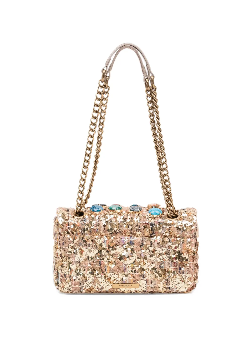 Kurt Geiger London Pimlico schoudertas verfraaid met pailletten Goud