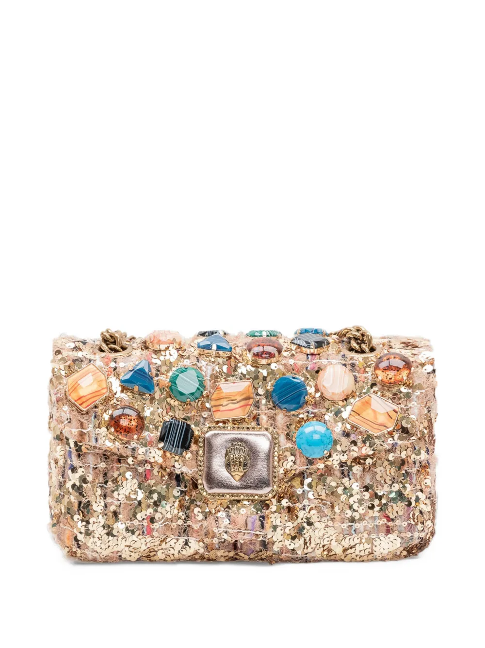 Kurt Geiger London Pimlico schoudertas verfraaid met pailletten Goud