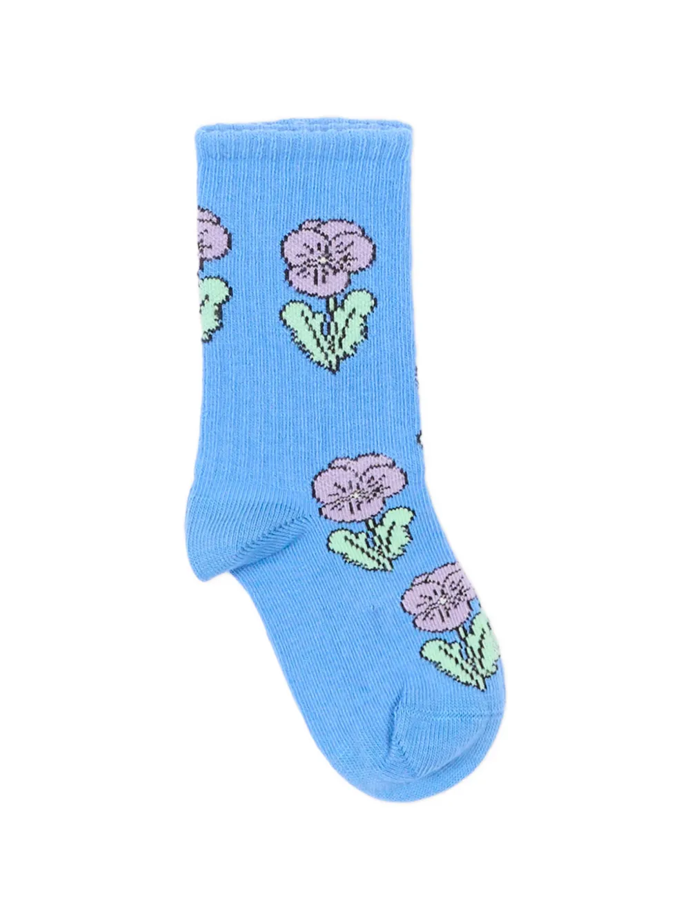 Mini Rodini Twee paar sokken met bloemenprint en stippen Wit