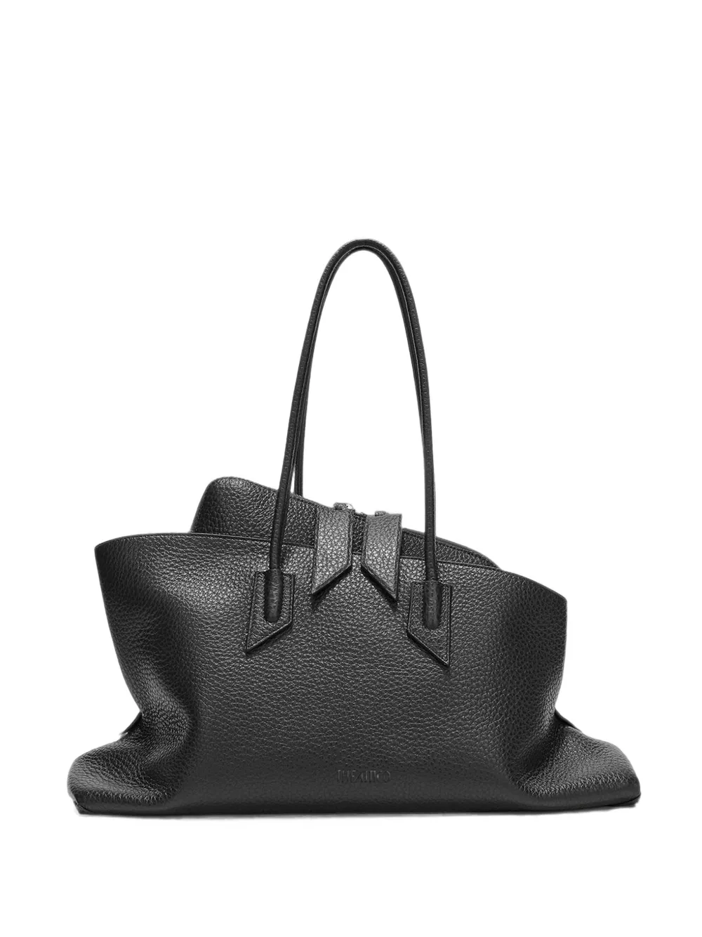 The Attico medium La Passeggiata pebbled leather shoulder bag - Nero