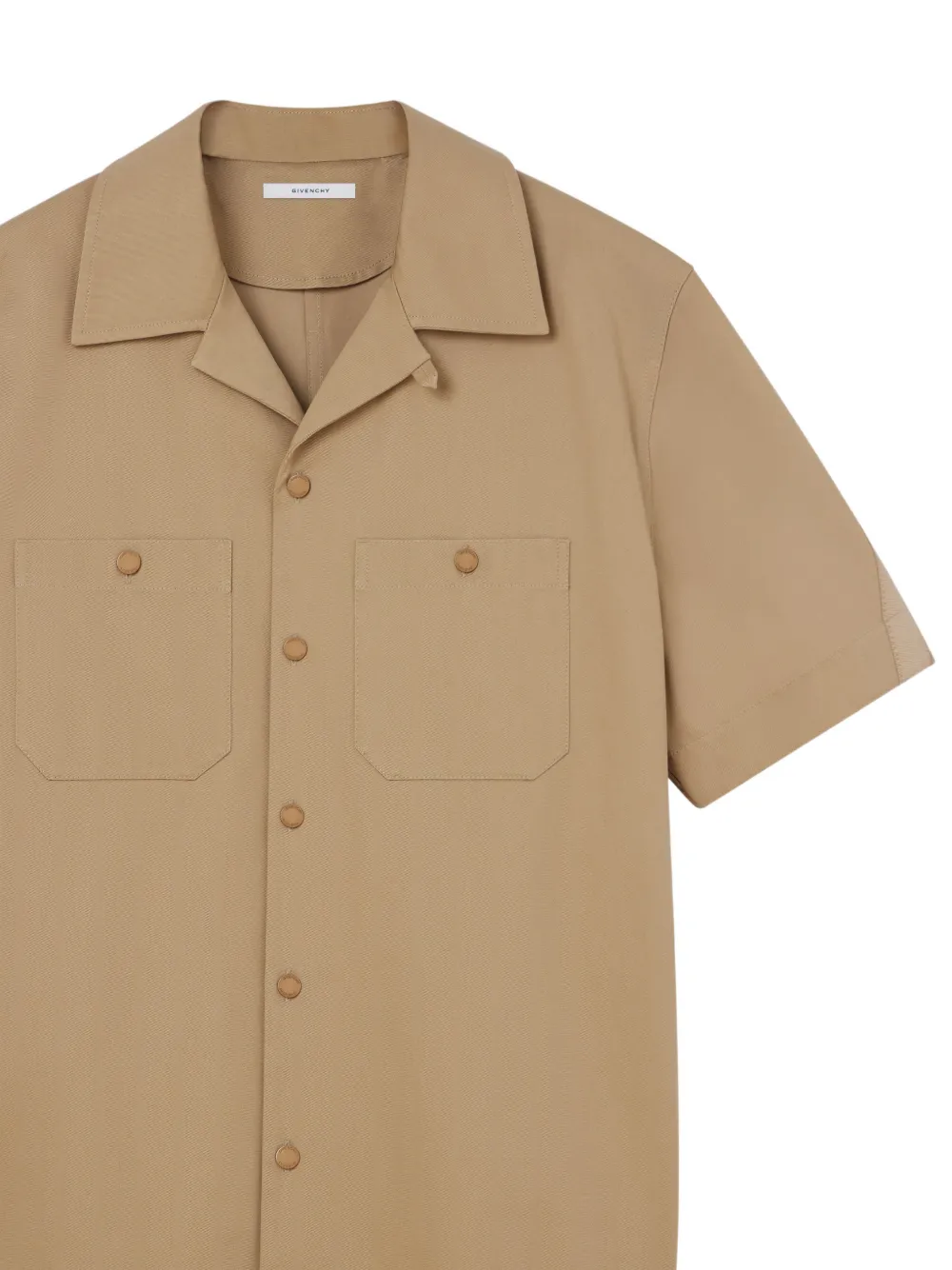Givenchy Couture Seam katoenen overhemd met grosgrain-detail Beige