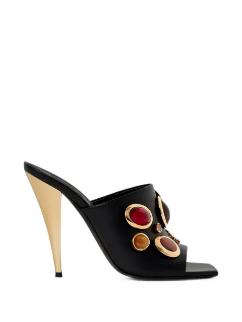 Givenchy Mules Sliced Square in pelle con gioielli