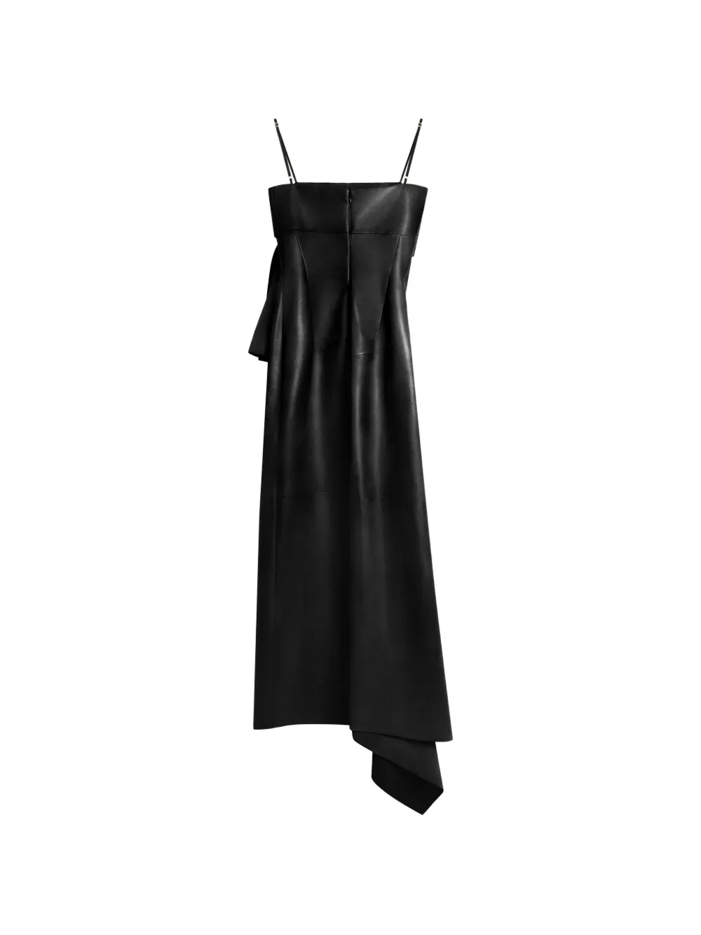 Givenchy Slashed leren jurk met strik Zwart