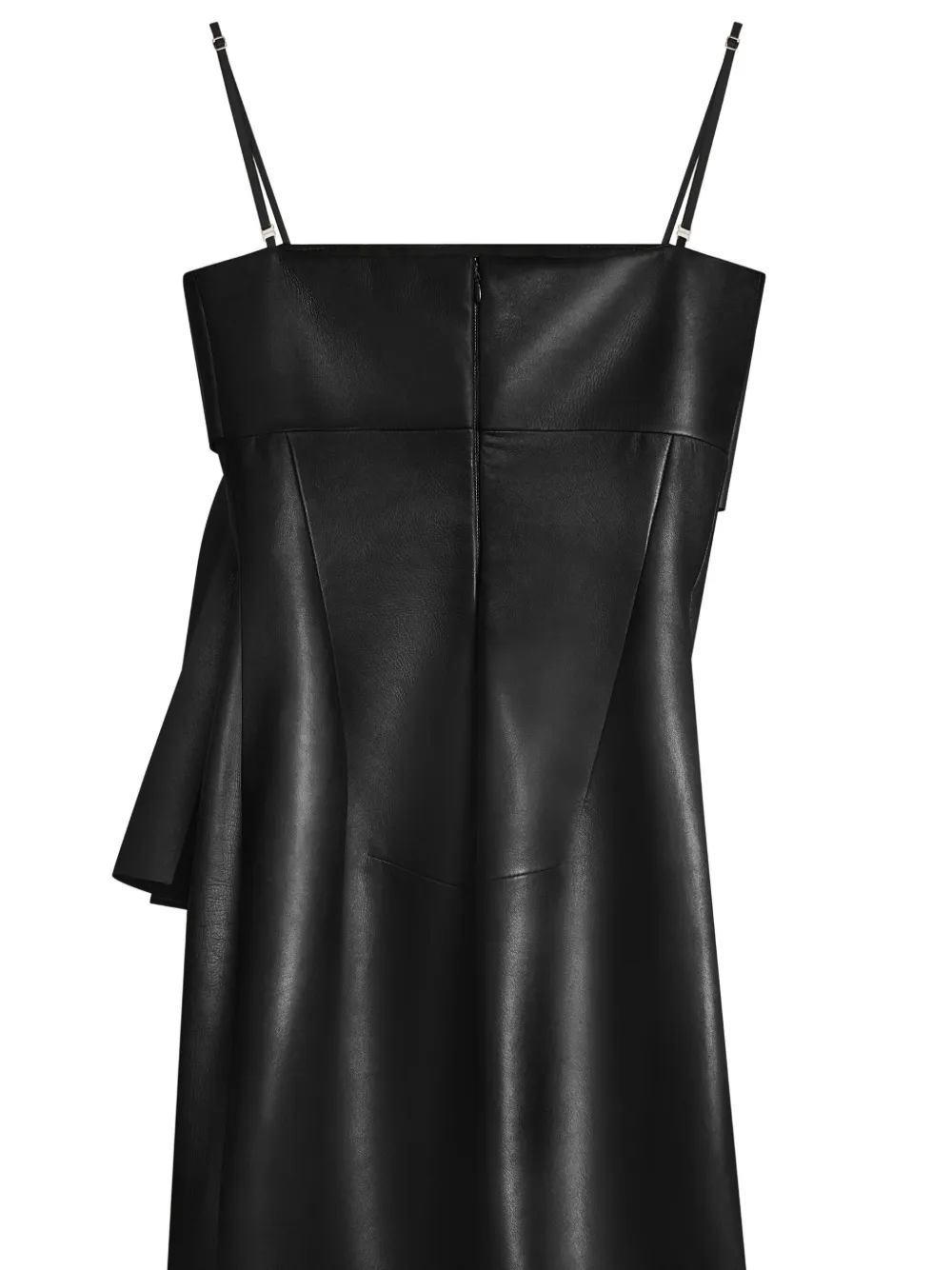 Givenchy Slashed leren jurk met strik Zwart