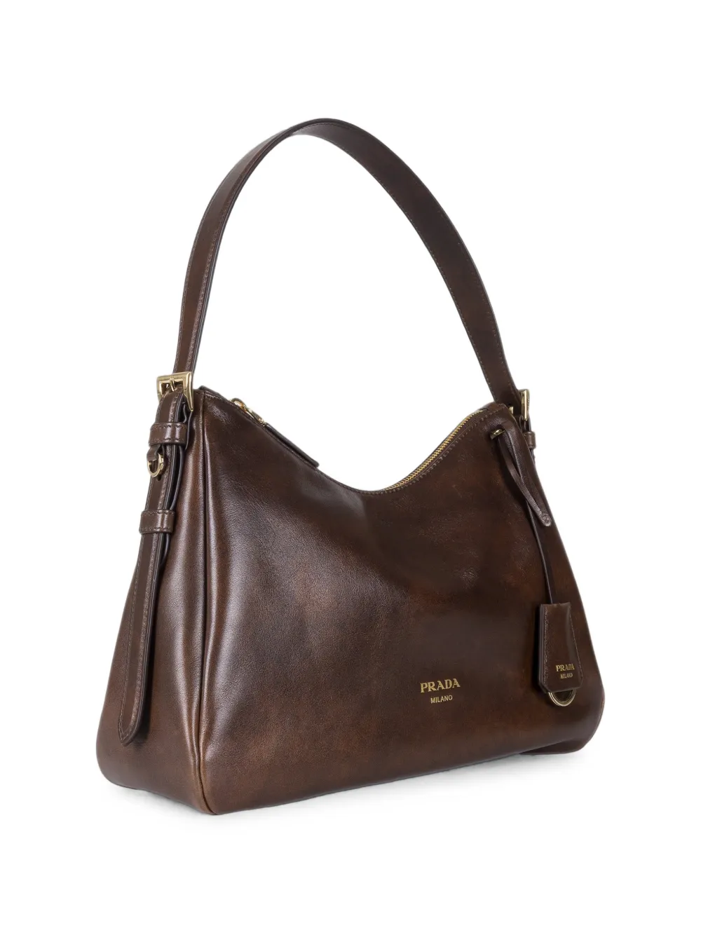 Prada Medium Aimée leren schoudertas Bruin