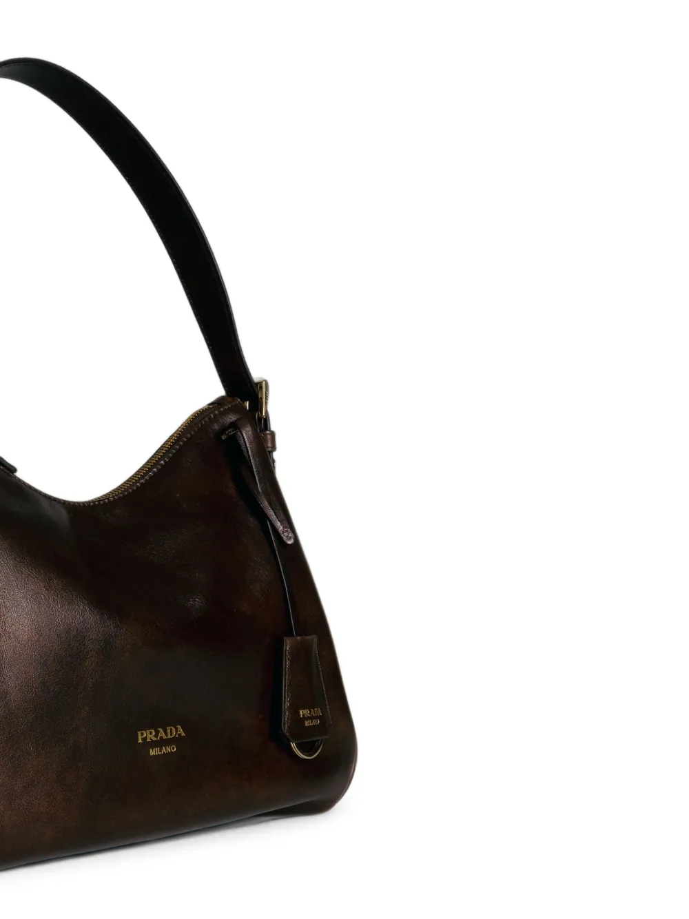Prada Medium Aimée leren schoudertas Bruin