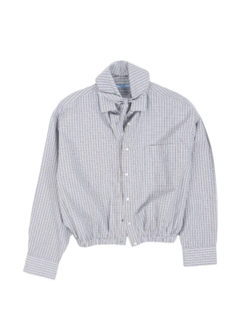 Prada check-pattern elasticated-hem shirt