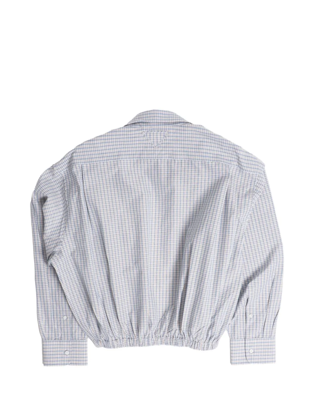Prada Geruit overhemd met elastische zoom Blauw