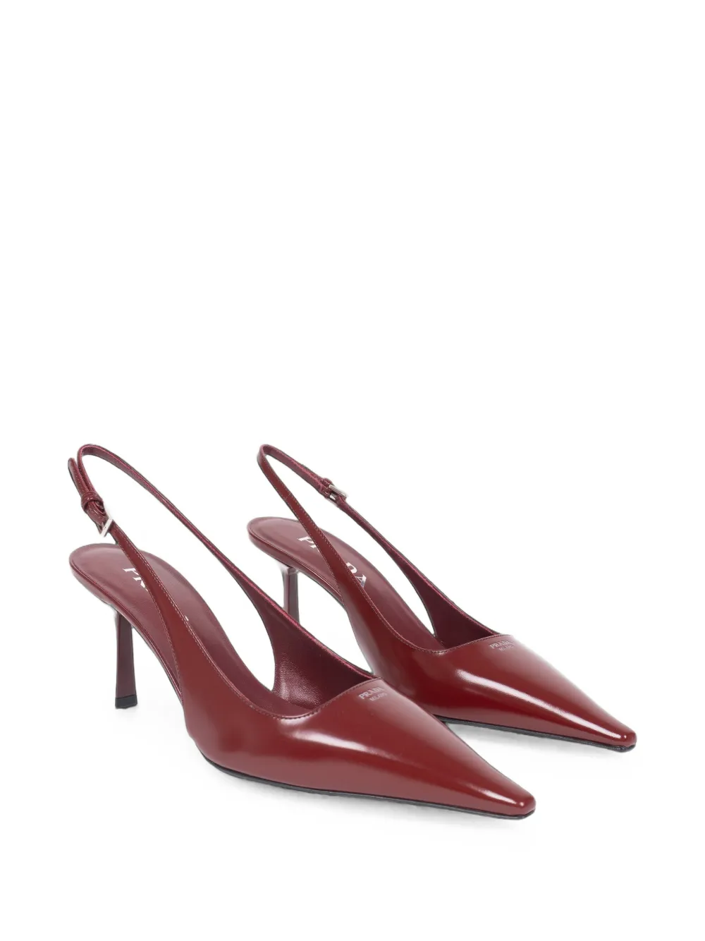 Prada pointed-toe slingback pumps Rood