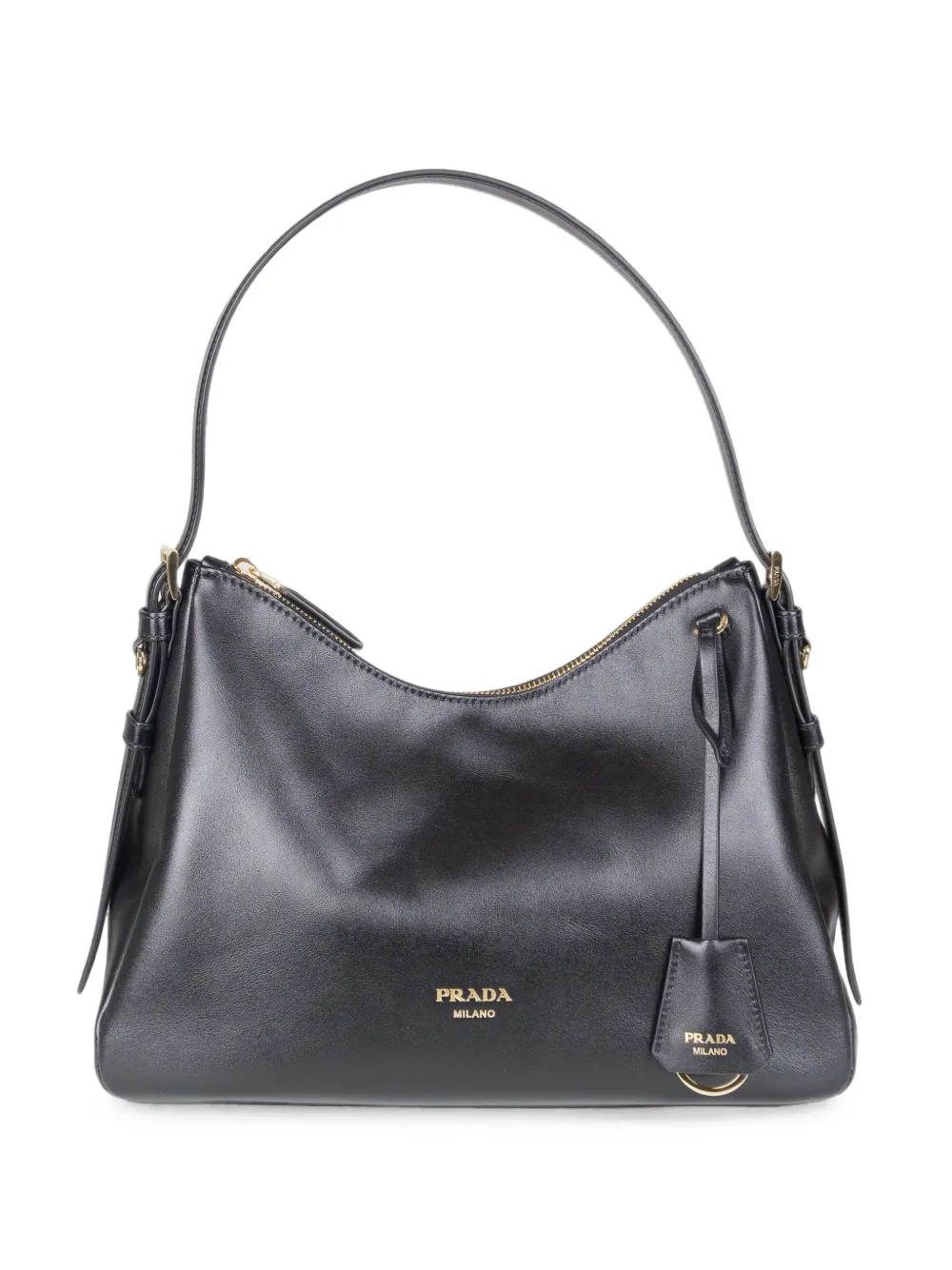 Prada Medium Aimée leren schoudertas Zwart