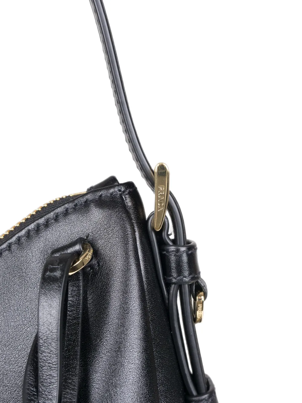 Prada Medium Aimée leren schoudertas Zwart