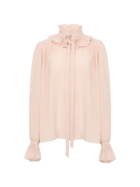 Chloé ruffled silk-crepe blouse