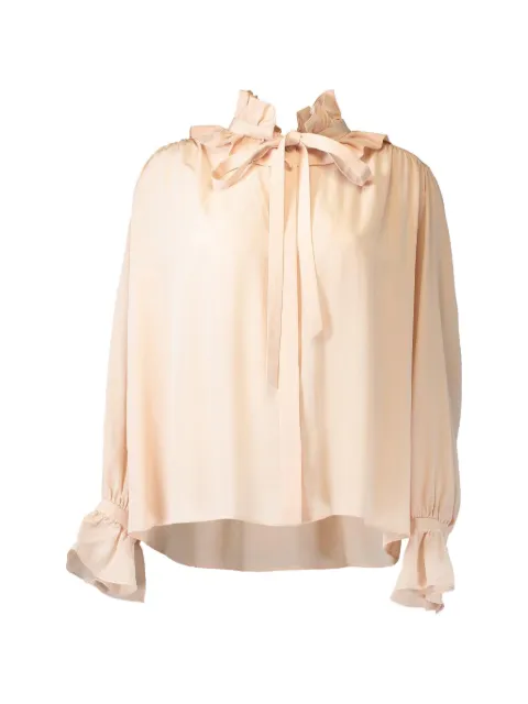 Chloé blusa de crepé y seda con volantes