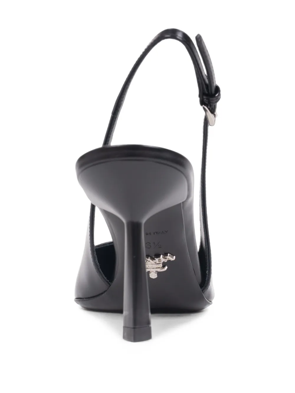 Prada brushed leather slingback pumps Zwart