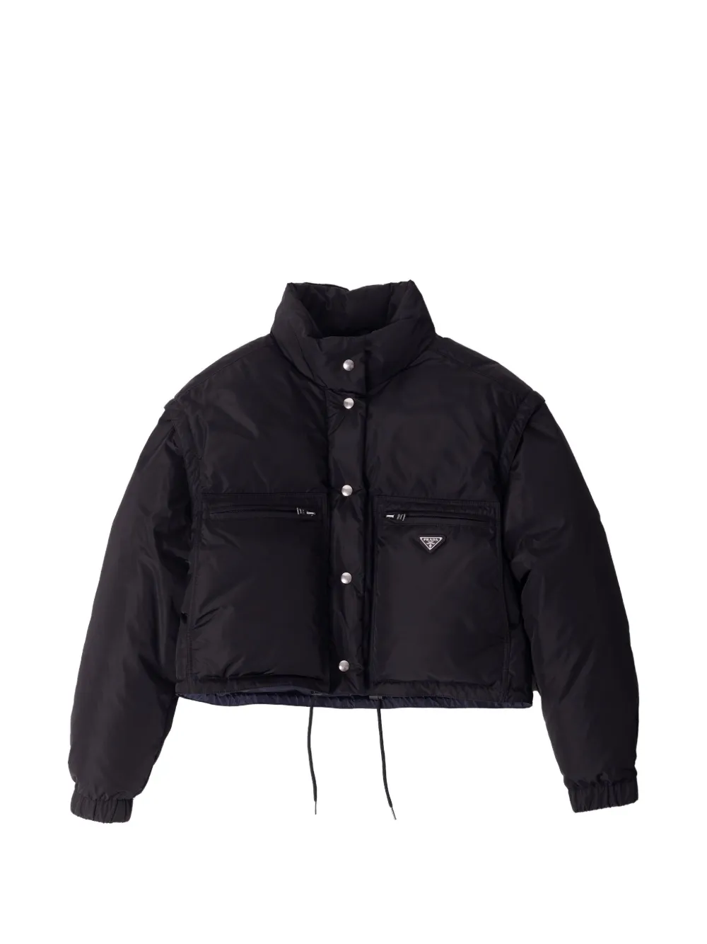 Prada logo-plaque puffer jacket - Nero