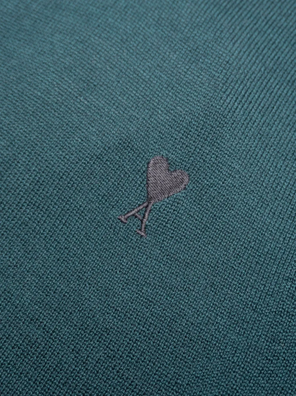 AMI Paris Ami De Coeur Short-sleeve Cardigan in Green, view 2
