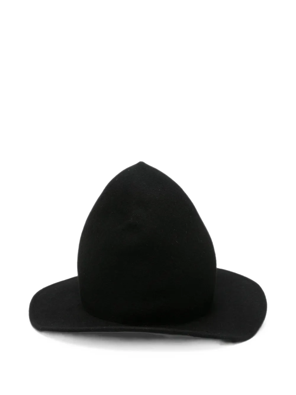 Yohji Yamamoto Hoed met wijde rand en puntige kroon Zwart