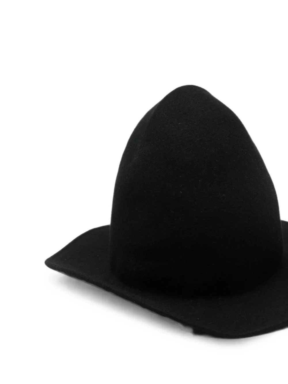 Yohji Yamamoto Hoed met wijde rand en puntige kroon Zwart