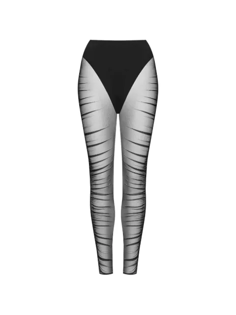 SCANDALE Nuit Fauve mesh-panel leggings
