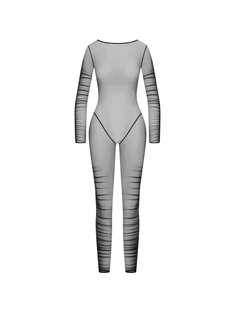 SCANDALE sheer ruched catsuit