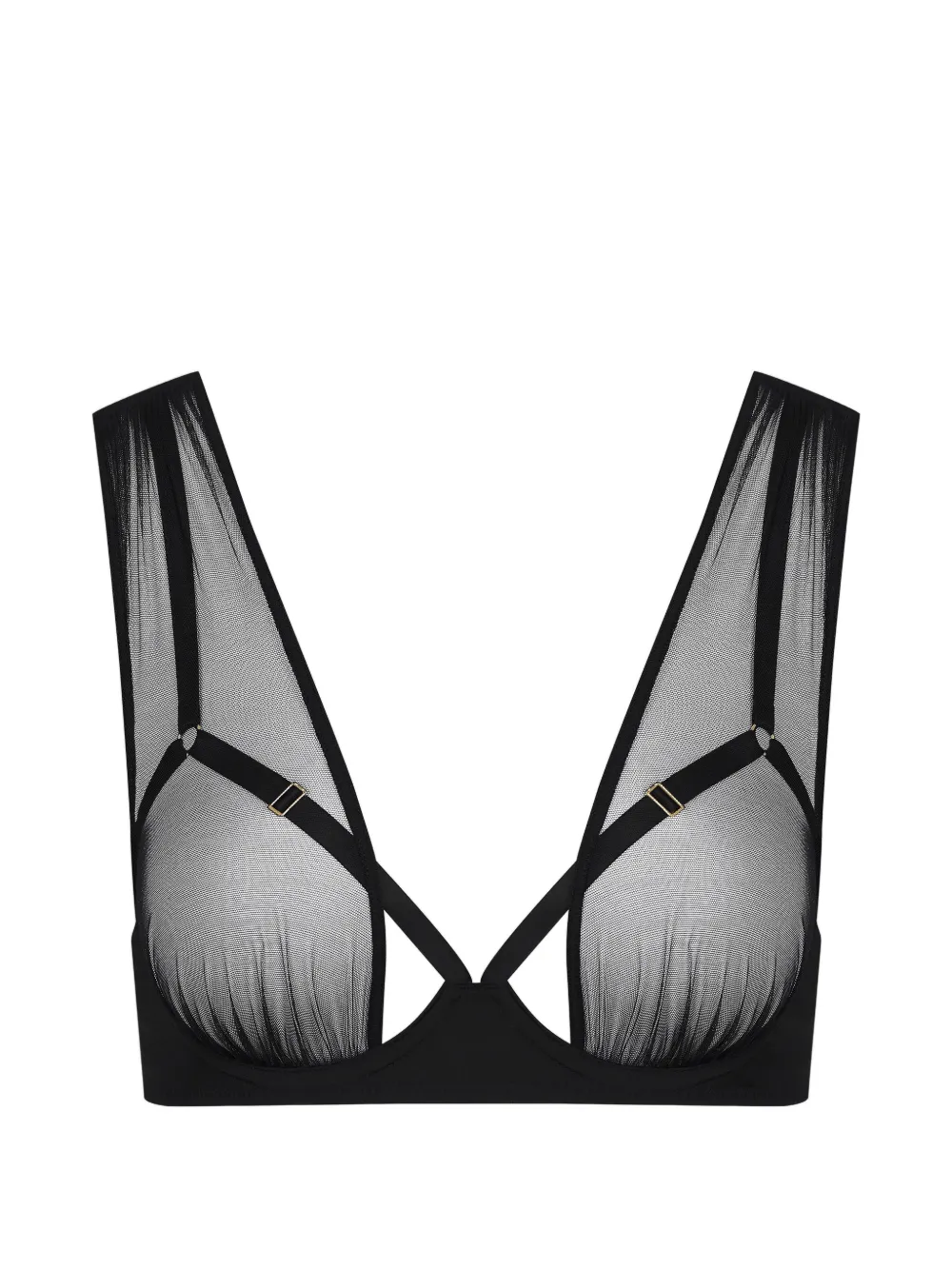 SCANDALE Nuit Fauve mesh-panel bra - Nero