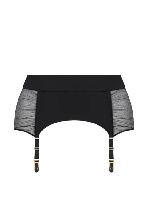 SCANDALE Nuit Fauve mesh-panel suspender belt