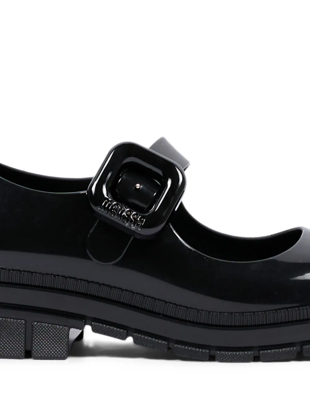 Mini Melissa June buckle-fastening ballet flats Zwart