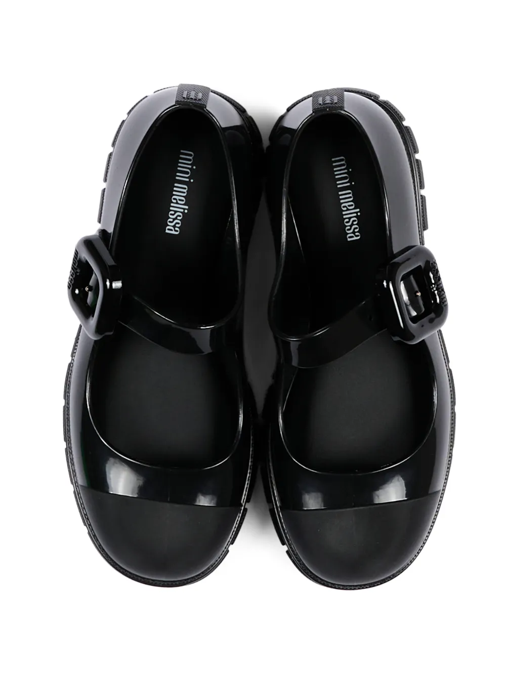 Mini Melissa June buckle-fastening ballet flats Zwart