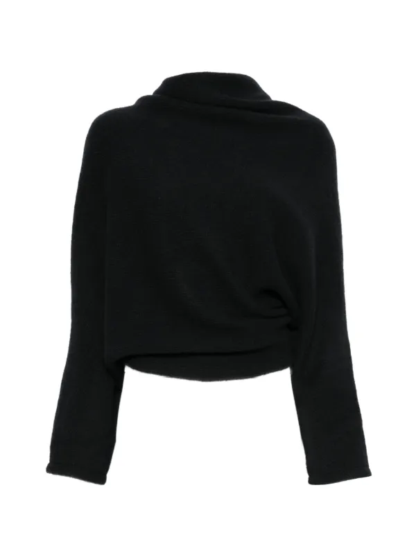 Magda Butrym Draped Asymmetric-cut Sweater in Black