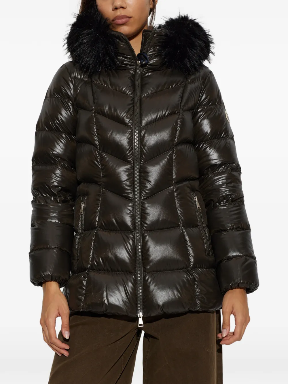 Moncler Fulmar faux-fur trim jacket Bruin