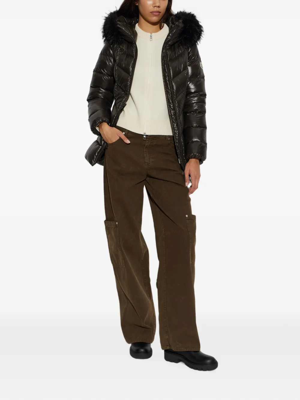 Moncler Fulmar faux-fur trim jacket Bruin