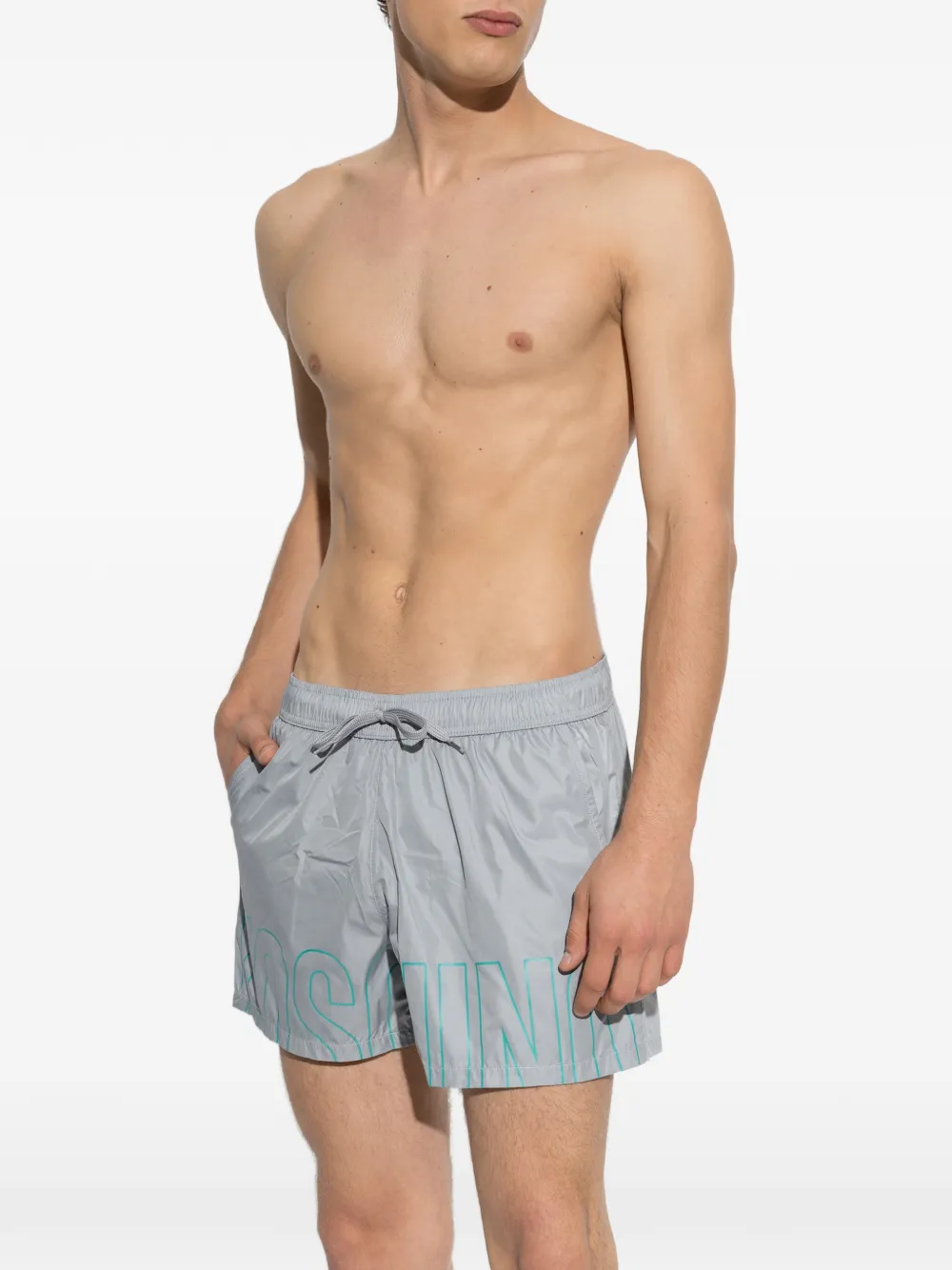 Moschino logo-print swim shorts Grijs
