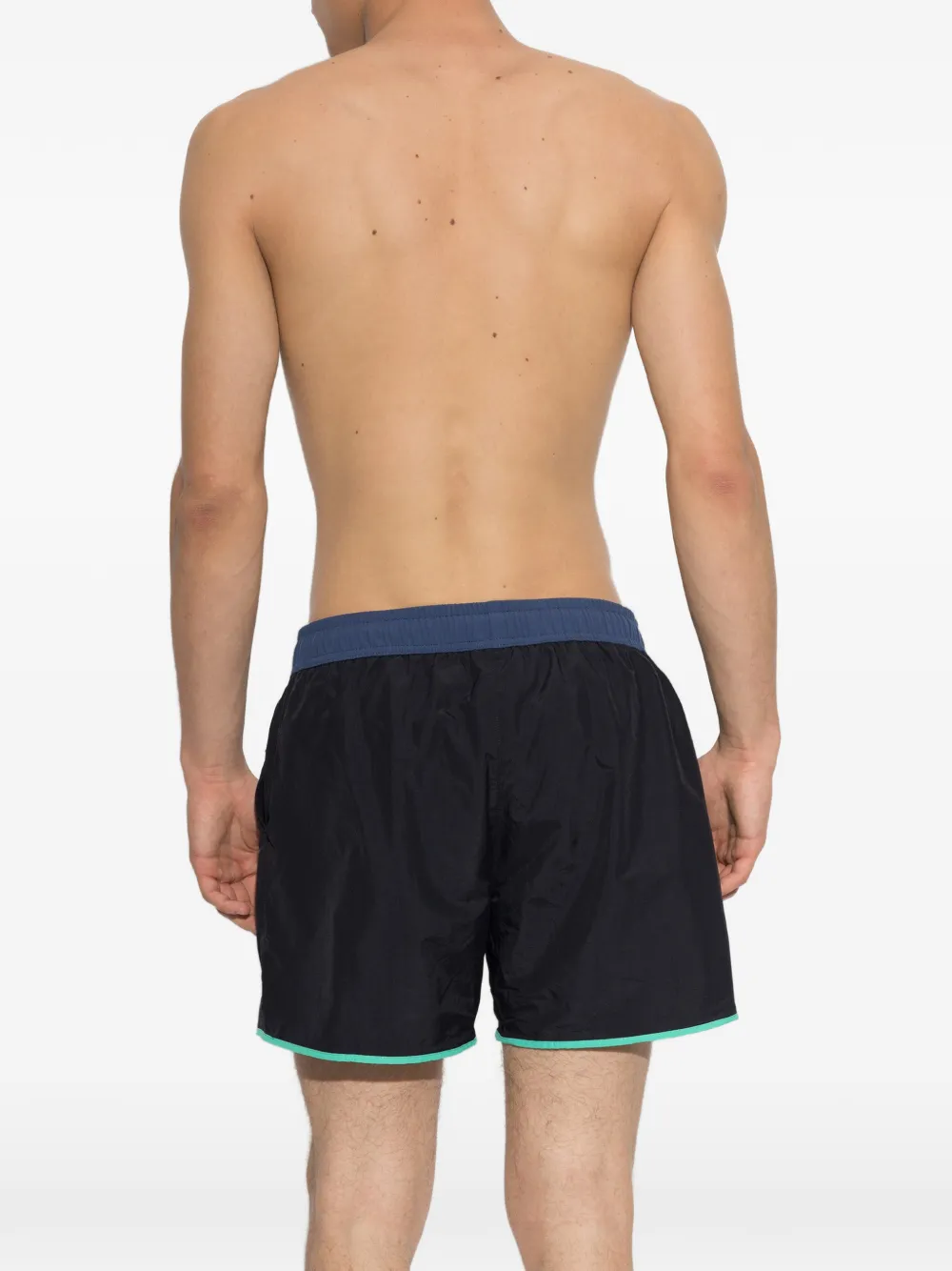 Moschino Zwembroek met contrasterende afwerking en logo-print Zwart