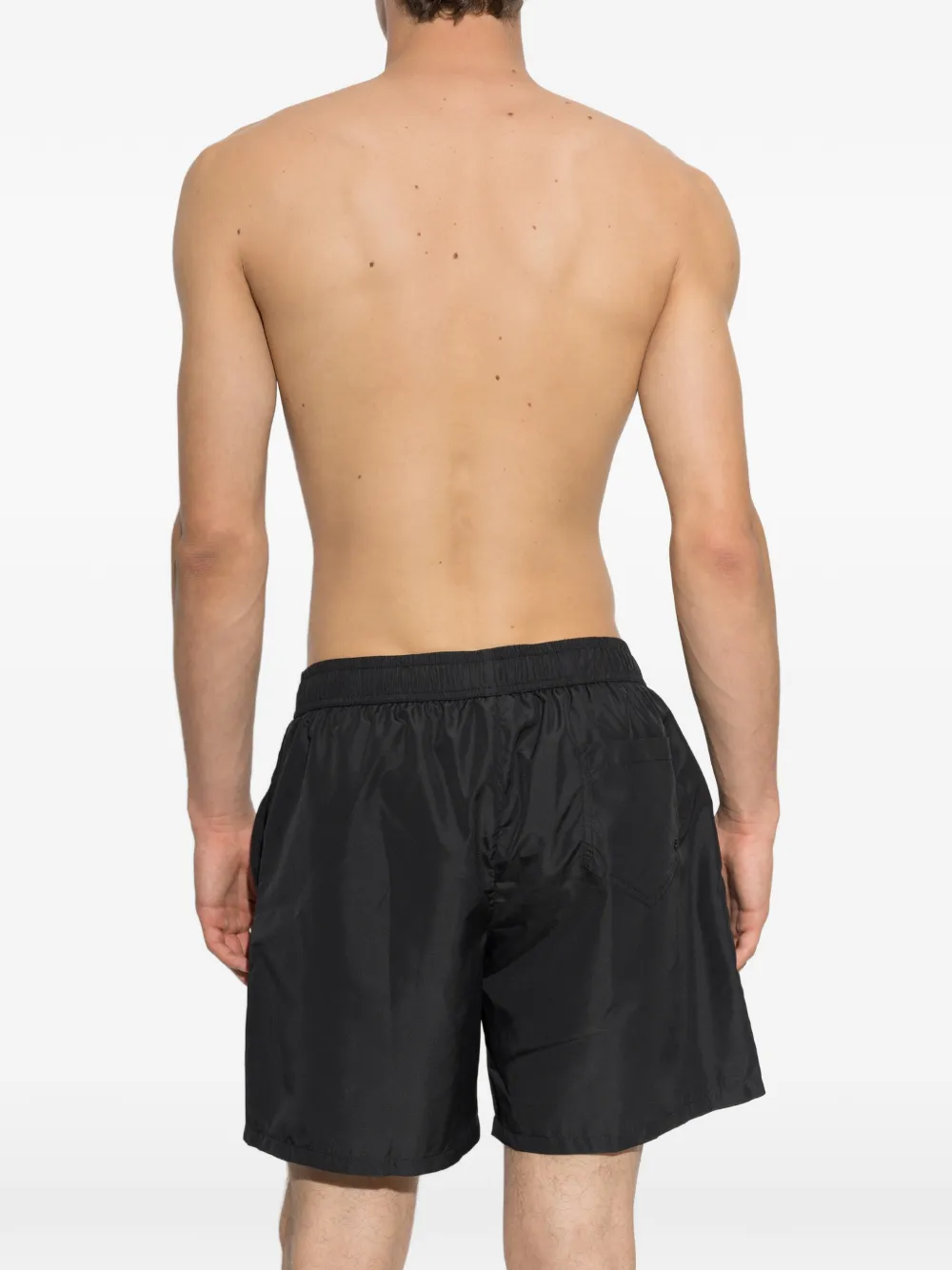 Moschino logo-print drawstring swim shorts Zwart