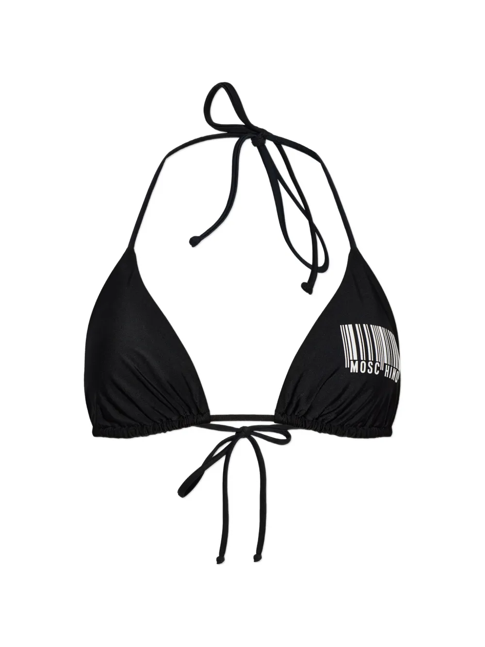 Moschino barcode-print triangle bikini top