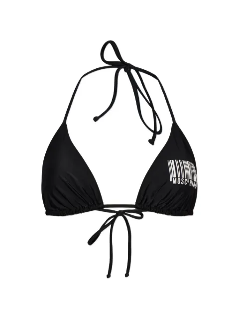 Moschino barcode-print triangle bikini top