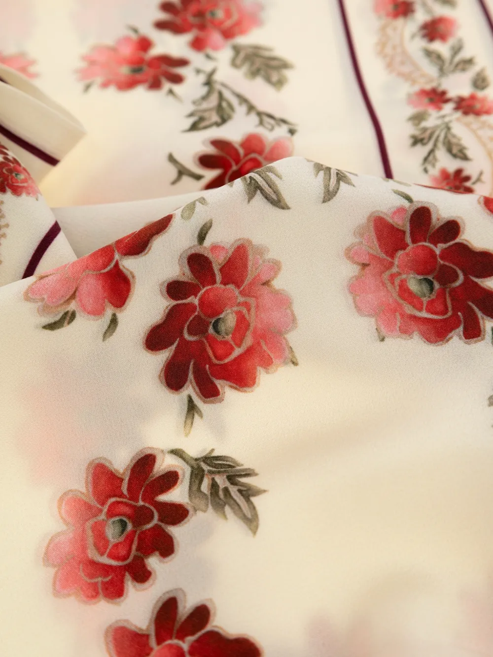 Chloé Sjaal met bloemenprint Beige